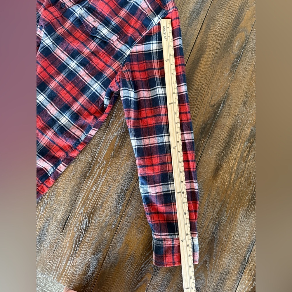 American Eagle Red and Black Plaid Flannel Men's Shirt Size XL - Picture 5 of 8